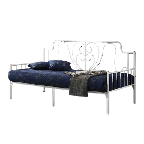 Image of Hannah White Classic Elegant Metal Daybed Frame 2 Design