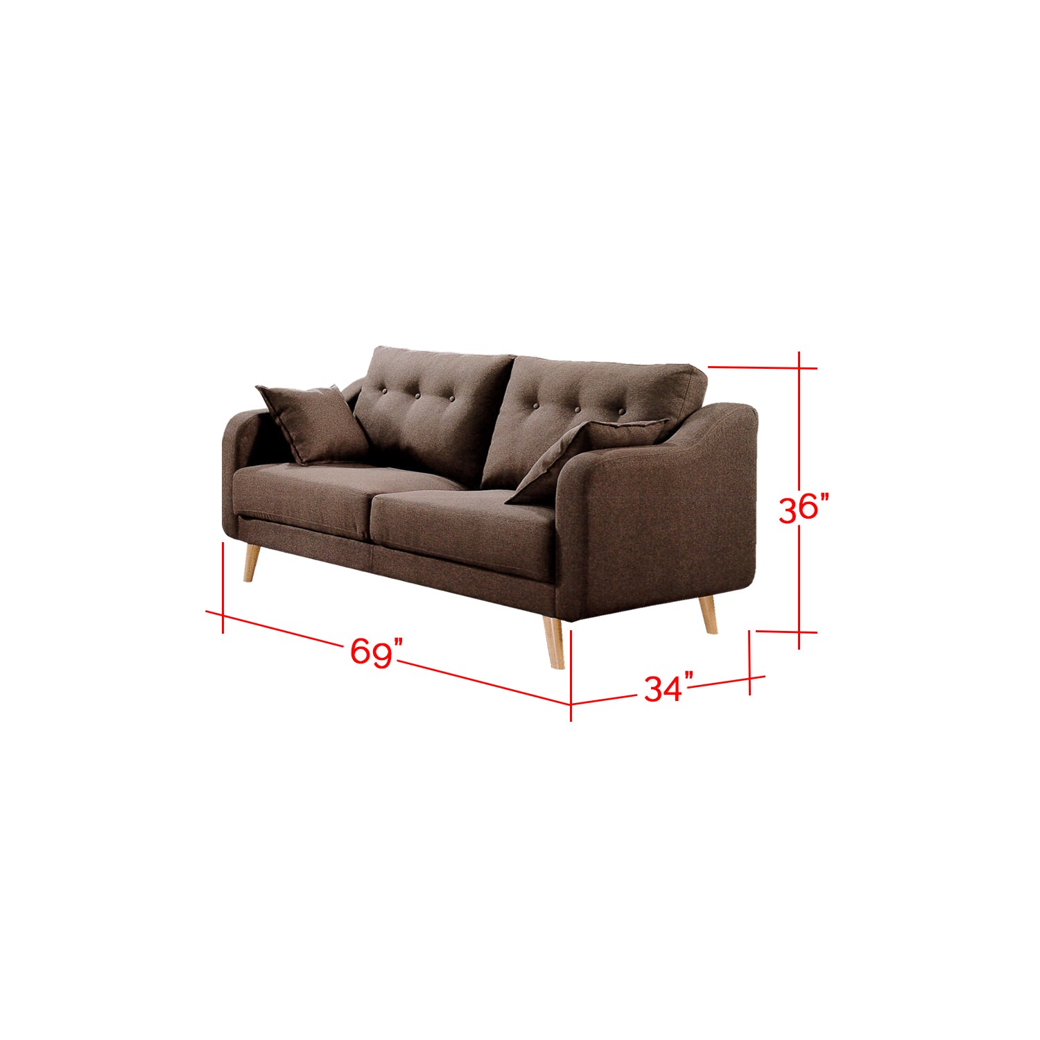 Parlo 1/2/3 Seater Fabric Sofa 6 Colours-Sofa-Furnituremart.sg