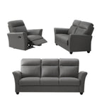 Rimini Series Half leather Recliner Sofa Set in Stone/Cappuccino Color.