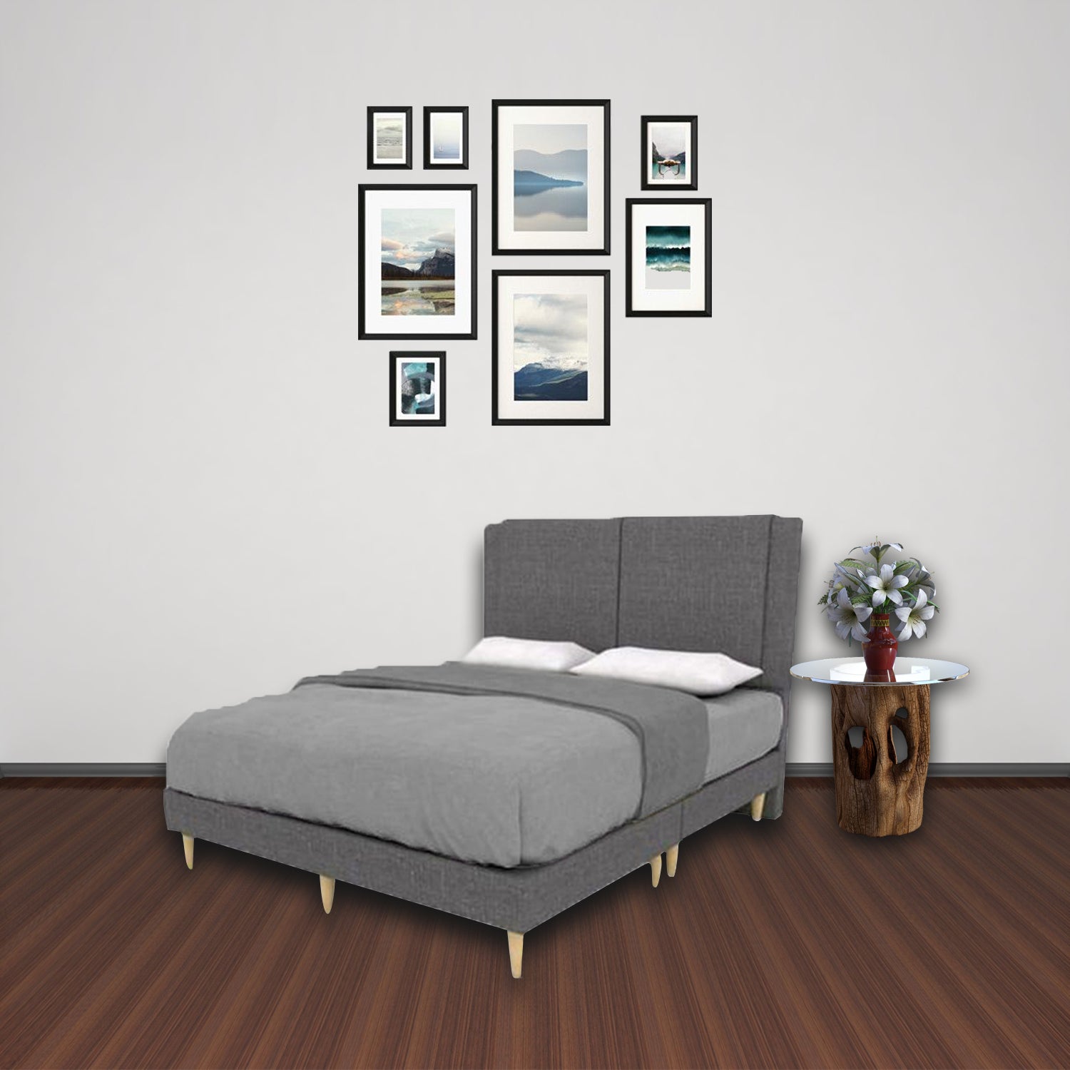 Vermeer Divan Bed Frame 6" Pencil Leg In 5 Colors